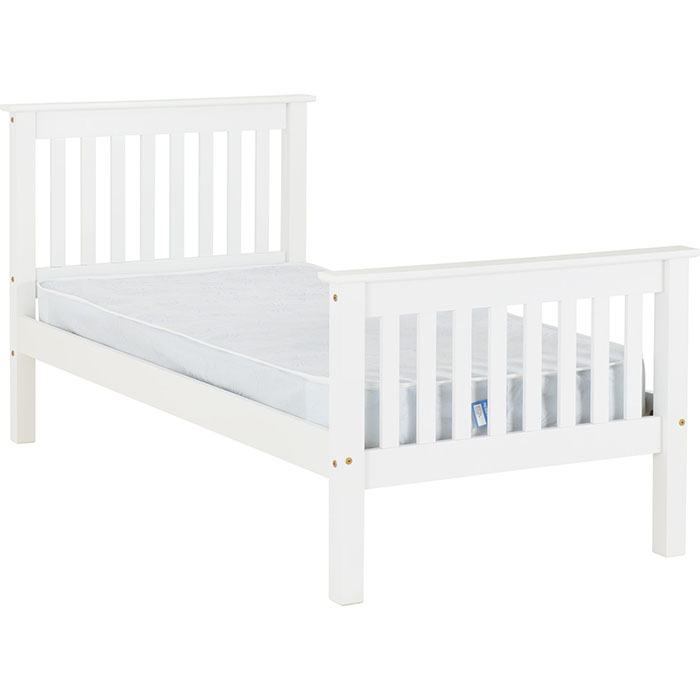 Monaco 3' Bed High Foot End In White